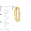 Thumbnail Image 3 of 1/3 CT. T.W. Baguette and Round Diamond Hoop Earrings in 10K Gold