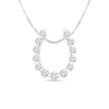 Thumbnail Image 1 of 1/4 CT. T.W. Diamond Horseshoe Pendant in 10K White Gold