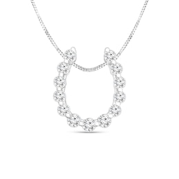 1/4 CT. T.W. Diamond Horseshoe Pendant in 10K White Gold