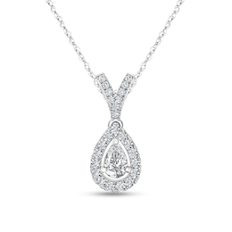 1/4 CT. T.W. Pear-Shaped Diamond Frame Pendant in 10K White Gold