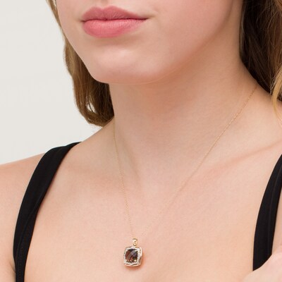 Sterling Silver Size 10 SeidenGang Cushion Cut Bezel Set Smoky Quartz Ring