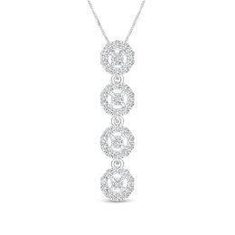1/4 CT. T.W. Diamond Four Stone Frame Pendant in 10K White Gold