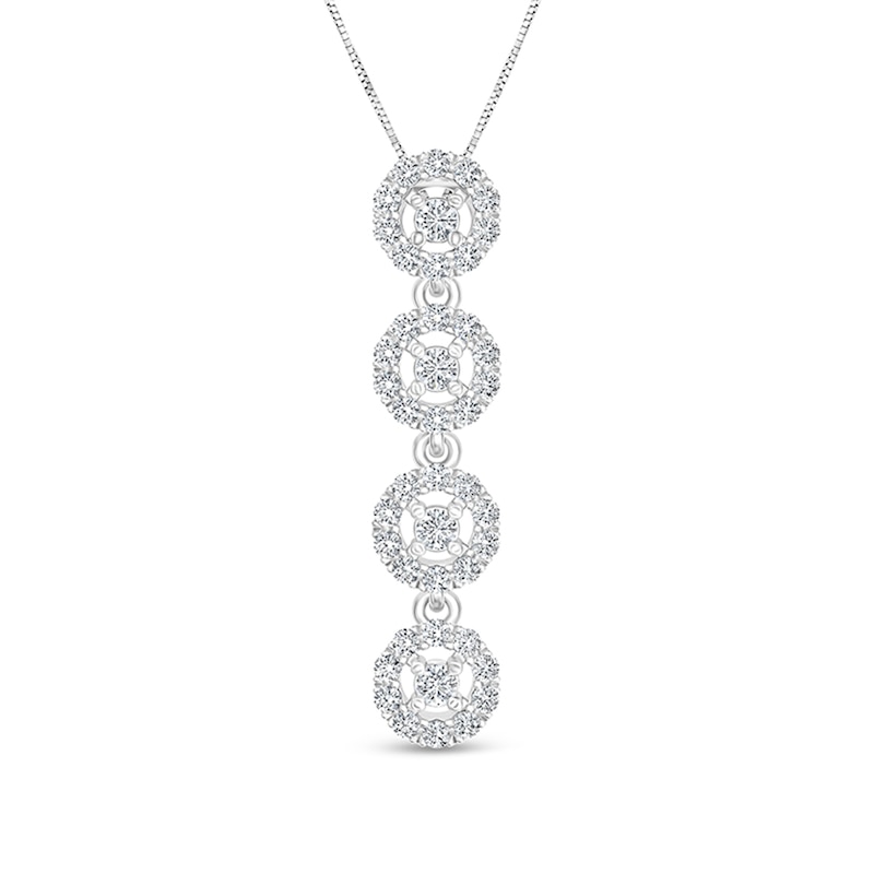 1/4 CT. T.W. Diamond Four Stone Frame Pendant in 10K White Gold