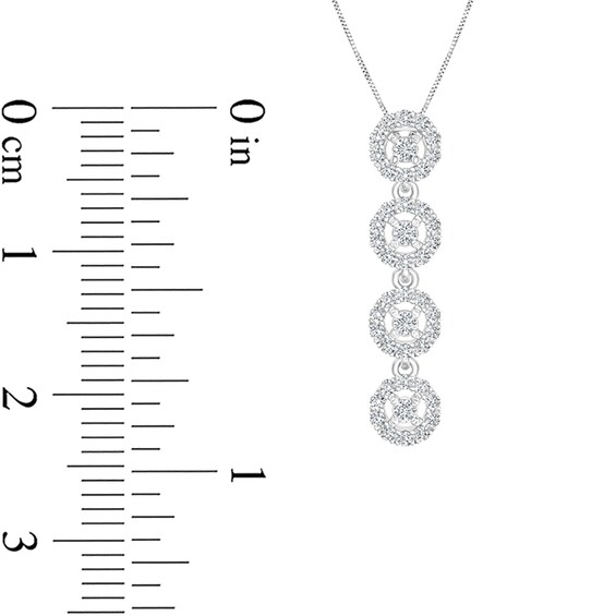 1/4 CT. T.w. Diamond Four Stone Frame Pendant in 10K White Gold