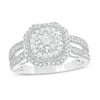 Thumbnail Image 1 of 1/2 CT. T.W. Composite Diamond Octagonal Frame Vintage-Style Split Shank Engagement Ring in 10K White Gold