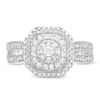 Thumbnail Image 4 of 1/2 CT. T.W. Composite Diamond Octagonal Frame Vintage-Style Split Shank Engagement Ring in 10K White Gold