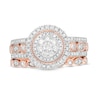 Thumbnail Image 4 of 3/4 CT. T.W. Diamond Double Frame Art Deco Vintage-Style Bridal Set in 10K Rose Gold
