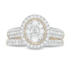 Thumbnail Image 3 of 1 CT. T.W. Multi-Diamond Oval Frame Vintage-Style Bridal Set in 10K Gold
