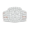 Thumbnail Image 4 of 1-1/2 CT. T.W. Multi-Diamond Cushion Frame Bridal Set in 10K Rose Gold