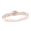 Thumbnail Image 0 of Morganite and 1/8 CT. T.W. Diamond Vintage-Style Art Deco Ring in 10K Rose Gold