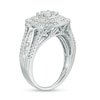 Thumbnail Image 3 of 1 CT. T.W. Composite Diamond Cushion Frame Multi-Row Ring in 10K White Gold