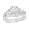 Thumbnail Image 1 of 1 CT. T.W. Princess-Cut Diamond Frame Twist Shank Bridal Set in 10K Two-Tone Gold