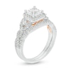 Thumbnail Image 3 of 1 CT. T.W. Princess-Cut Diamond Frame Twist Shank Bridal Set in 10K Two-Tone Gold