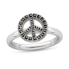 Thumbnail Image 0 of Stackable Expressions™ Marcasite Peace Sign Ring in Sterling Silver