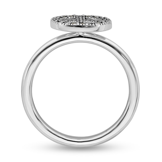 Stackable Expressionsâ¢ Marcasite Peace Sign Ring in Sterling Silver