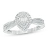 Thumbnail Image 1 of 1/3 CT. T.W. Baguette and Round Diamond Double Pear-Shaped Frame Crossover Ring in 10K White Gold