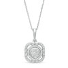 Thumbnail Image 1 of 1/4 CT. T.W. Composite Diamond Cushion Frame Pendant in 10K White Gold