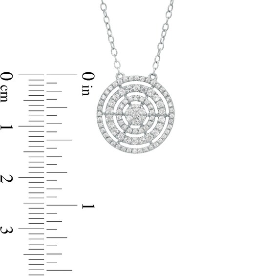 1/2 CT. T.W. Composite Diamond Circle Outline Neckalce in 10K White Gold 1/2 CT. T.W. Composite Diamond Circle Outline Neckalce in 10K White Gold