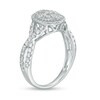 Thumbnail Image 3 of 1 CT. T.W. Baguette and Round Diamond Oval Frame Twist Shank Ring in 10K White Gold