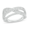 Thumbnail Image 1 of 1/2 CT. T.W. Diamond Crossover Ring in 10K White Gold