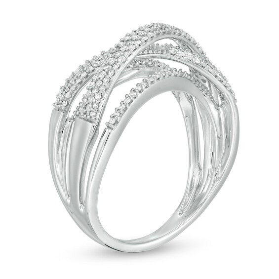 1/2 CT. T.w. Diamond Crossover Ring in 10K White Gold