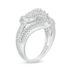 Thumbnail Image 3 of 1 CT. T.W. Composite Diamond Sunburst Bypass Ring in 10K White Gold