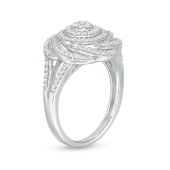1/2 CT. T.w. Composite Diamond Orbit Split Shank Ring in 10K White Gold