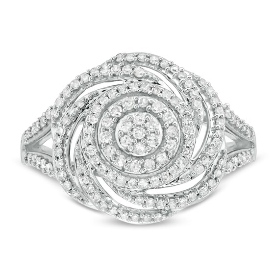 1/2 CT. T.w. Composite Diamond Orbit Split Shank Ring in 10K White Gold