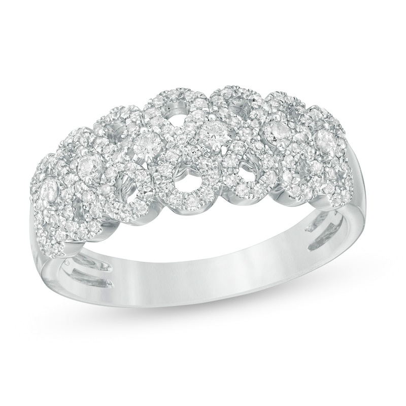 Main Image 1 of 1/2 CT. T.W. Diamond Infinity Ring in 10K White Gold