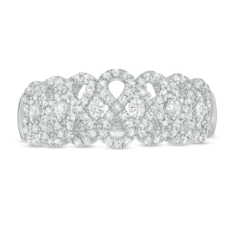 Main Image 4 of 1/2 CT. T.W. Diamond Infinity Ring in 10K White Gold