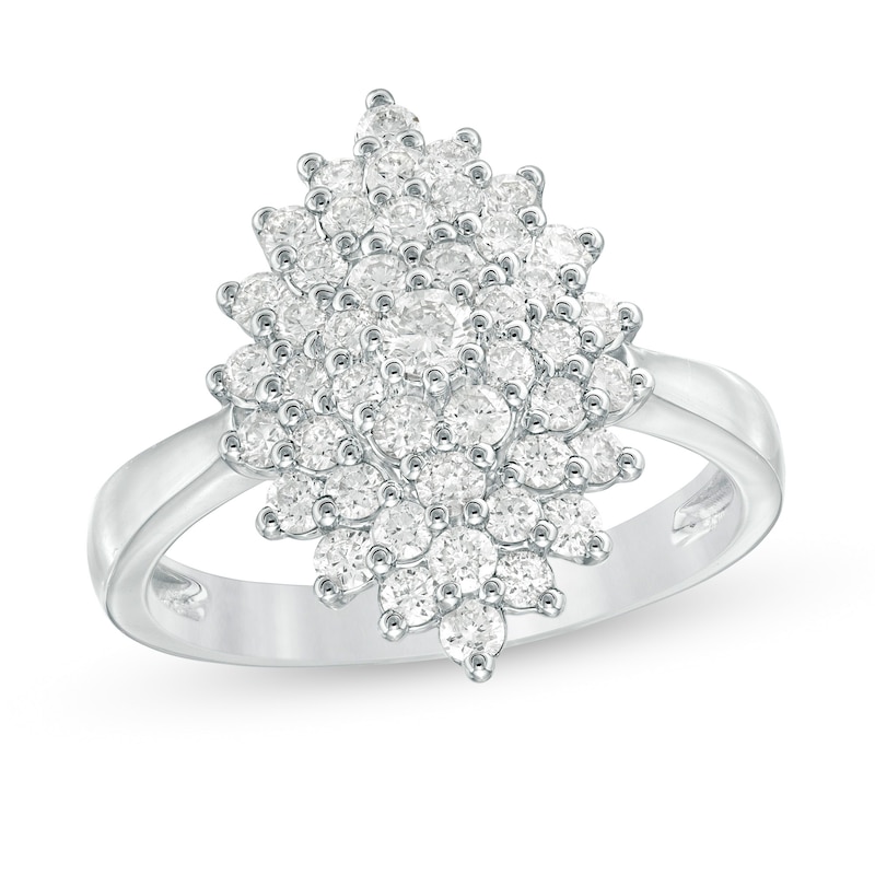 Main Image 1 of 1 CT. T.W. Composite Diamond Starburst Ring in 10K White Gold