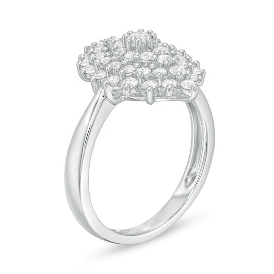 1 CT. T.w. Composite Diamond Starburst Ring in 10K White Gold