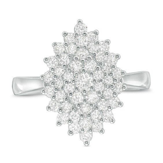 1 CT. T.w. Composite Diamond Starburst Ring in 10K White Gold