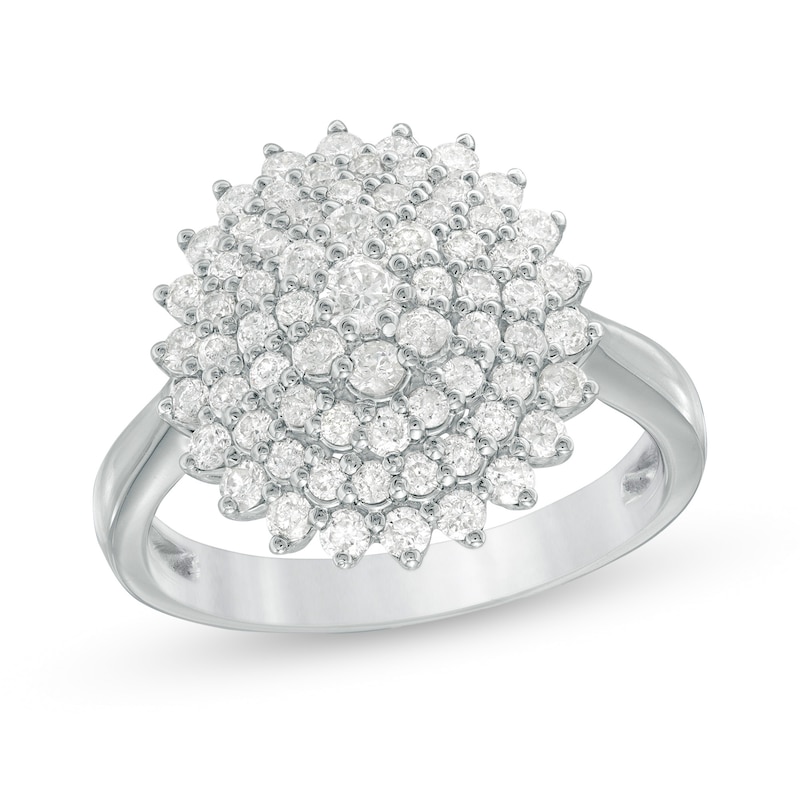 Main Image 1 of 1 CT. T.W. Composite Diamond Sunburst Ring in 10K White Gold