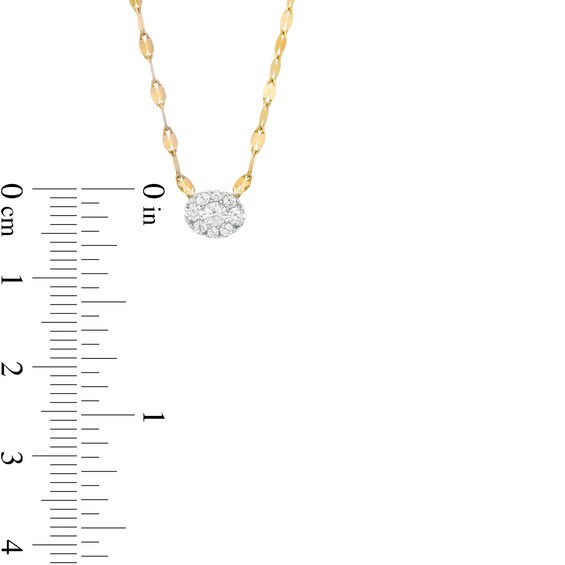 1/5 CT. T.w. Composite Diamond Oval Frame Necklace in 10K Gold