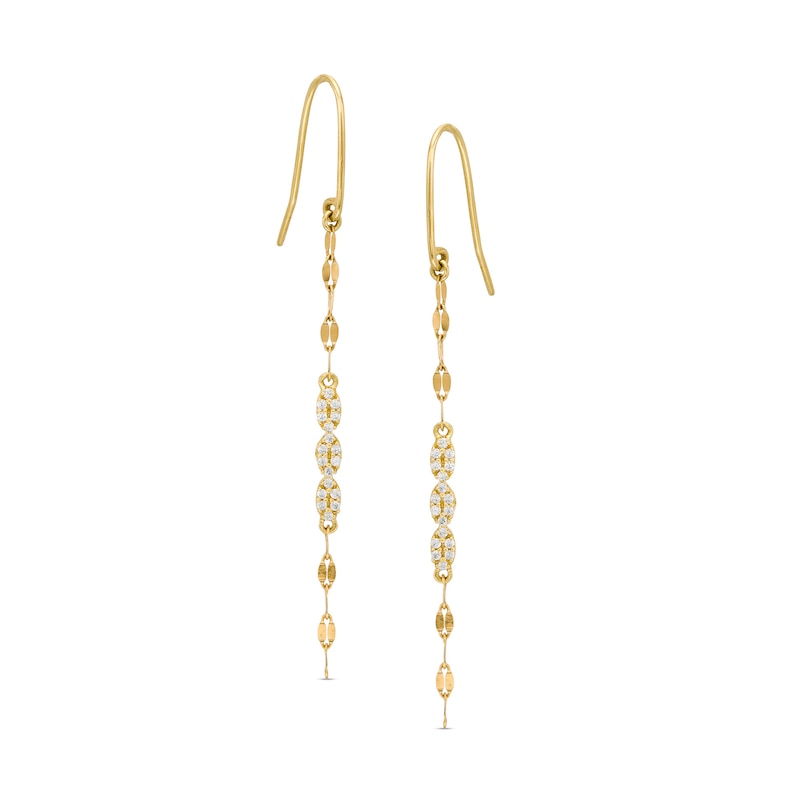 1/6 CT. T.W. Diamond Chain Drop Earrings in 10K Gold