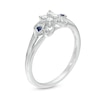 Thumbnail Image 2 of Cherished Promise Collection™ 1/10 CT. T.W. Diamond and Blue Sapphire Butterfly Promise Ring in 10K White Gold