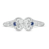 Thumbnail Image 3 of Cherished Promise Collection™ 1/10 CT. T.W. Diamond and Blue Sapphire Butterfly Promise Ring in 10K White Gold
