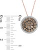 Thumbnail Image 3 of 1 CT. T.W. Champagne and White Composite Diamond Frame Pendant in 10K Rose Gold