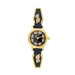 Black Hills Gold Ladies' Landstrom's Gold-Tone Expansion Band Watch with Black Dial (Model: G LL931009250)