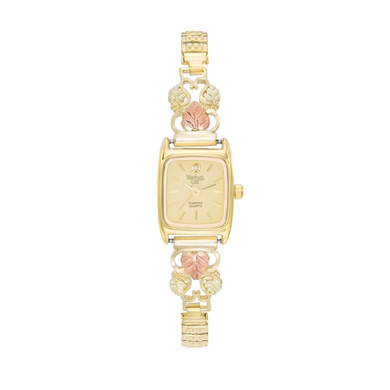 Black Hills Gold Ladies' Diamond Accent Gold-Tone Expansion Band Watch with Gold-Tone Dial (Model: Wrc9044255738)