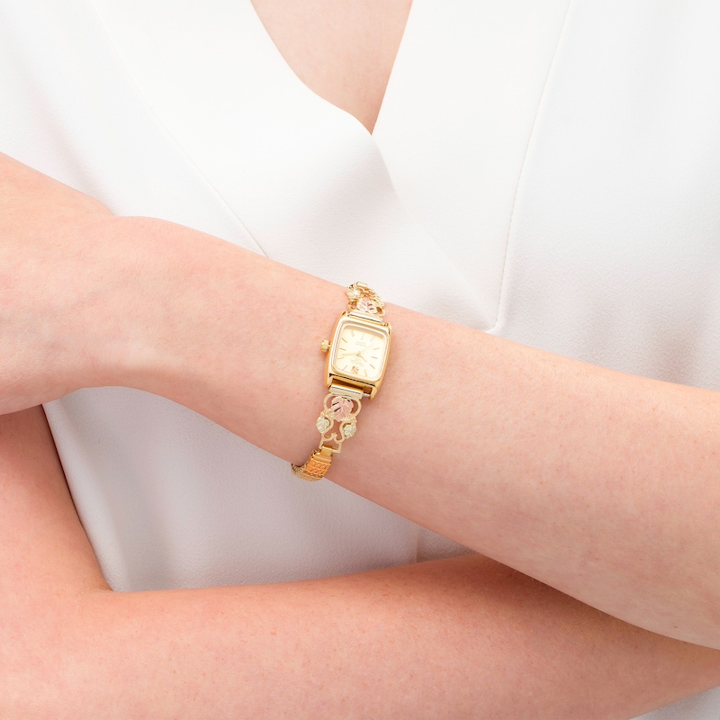 Main Image 2 of Black Hills Gold Ladies' Diamond Accent Gold-Tone Expansion Band Watch with Gold-Tone Dial (Model: WRC9044255738)