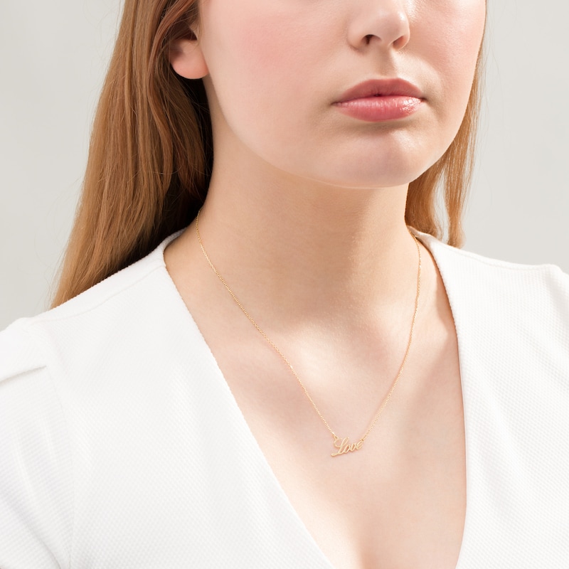 Main Image 2 of Made in Italy "Love" Necklace in 10K Gold