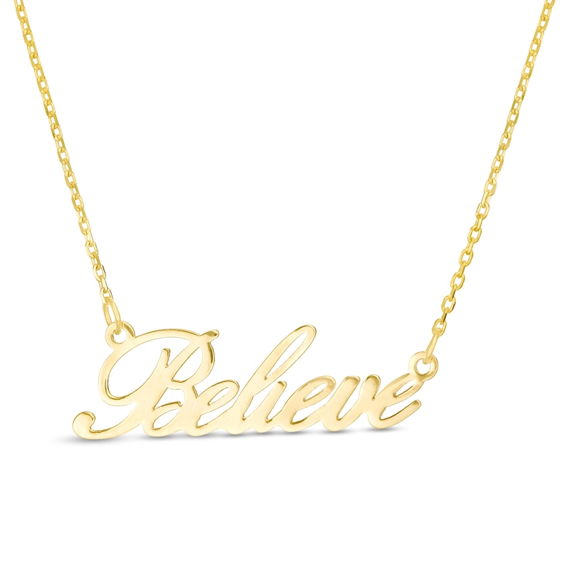 Made in Italy "Believe" Necklace in 10K Gold