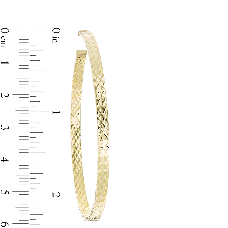 Main Image 2 of Made in Italy 60.0mm Diamond-Cut Hoop Earrings in 10K Gold