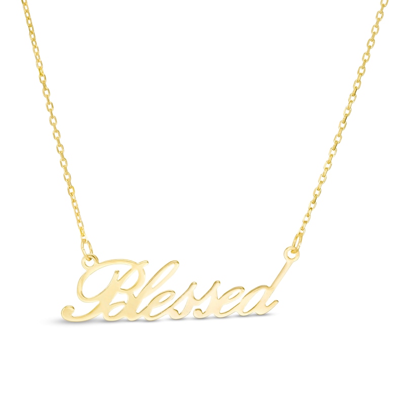 Main Image 1 of Made in Italy "Blessed" Necklace in 10K Gold