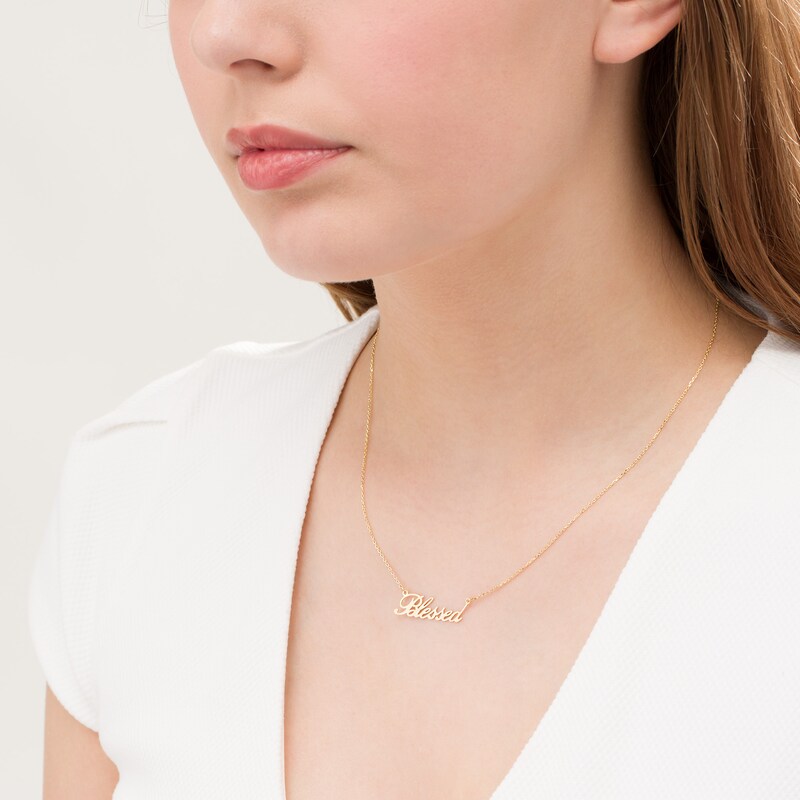 Main Image 2 of Made in Italy "Blessed" Necklace in 10K Gold