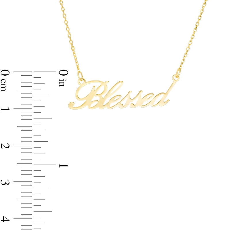 Main Image 3 of Made in Italy "Blessed" Necklace in 10K Gold