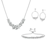 Thumbnail Image 1 of Made in Italy Three Piece Love Knot Cluster Set in Sterling Silver
