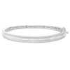 Thumbnail Image 0 of Lab-Created White Sapphire Triple Row Bangle in Sterling Silver